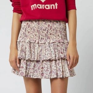 Isabel Marant Smocked Ruffle Skirt
